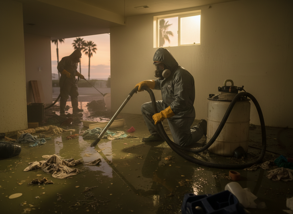 sewage cleanup in Sunset Beach